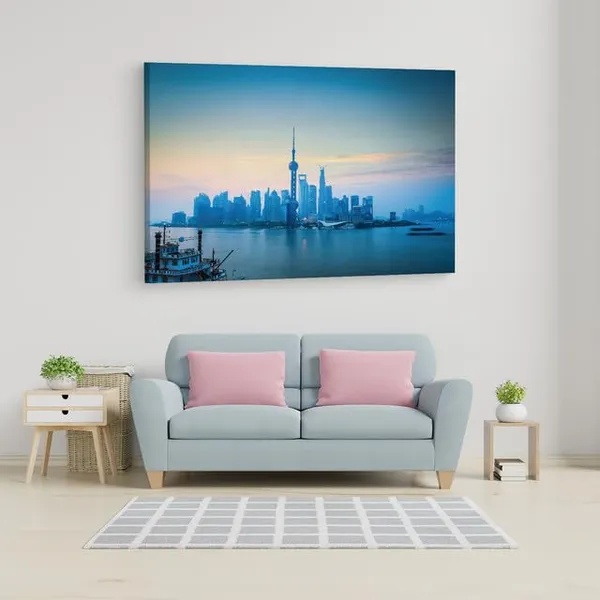 Multicolor_The_Bund,_Wooden_Framed_Canvas_Paintings_|_For_Home_Decor_|_Bedroom,_Living_Room,Wall_Decoration_|_Wall_Art_Painting,_Ct0108,_Size_16_X_24_In