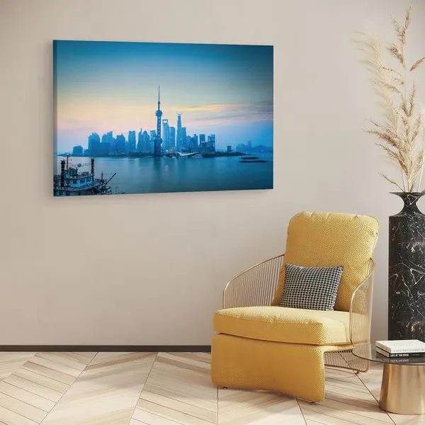 Multicolor_The_Bund,_Wooden_Framed_Canvas_Paintings_|_For_Home_Decor_|_Bedroom,_Living_Room,Wall_Decoration_|_Wall_Art_Painting,_Ct0108,_Size_16_X_24_In