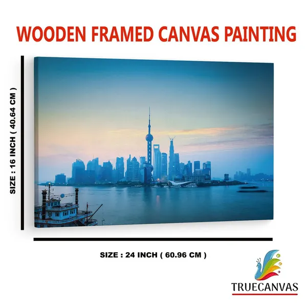Multicolor_The_Bund,_Wooden_Framed_Canvas_Paintings_|_For_Home_Decor_|_Bedroom,_Living_Room,Wall_Decoration_|_Wall_Art_Painting,_Ct0108,_Size_16_X_24_In