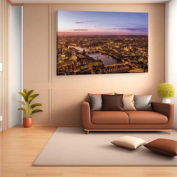 Multicolor_River_Thames,_Wooden_Framed_Canvas_Paintings_|_For_Home_Decor_|_Bedroom,_Living_Room,Wall_Decoration_|_Wall_Art_Painting,_Ct0110,_Size_16_X_24_In