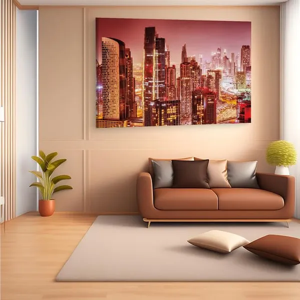 Multicolor_Three_Four_Night_City_View_High_Building,_Wooden_Framed_Canvas_Paintings_|_For_Home_Decor_|_Bedroom,_Living_Room,Wall_Decoration_|_Wall_Art_Painting,_Ct0111,_Size_16_X_24_In