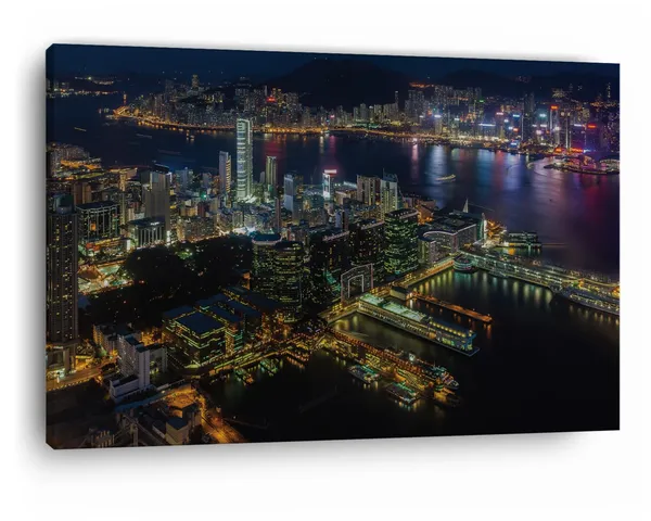 Multicolor_Tsim_Sha_Tsui,_Hong_Kong,_Wooden_Framed_Canvas_Paintings_|_For_Home_Decor_|_Bedroom,_Living_Room,Wall_Decoration_|_Wall_Art_Painting,_Ct0112,_Size_16_X_24_In