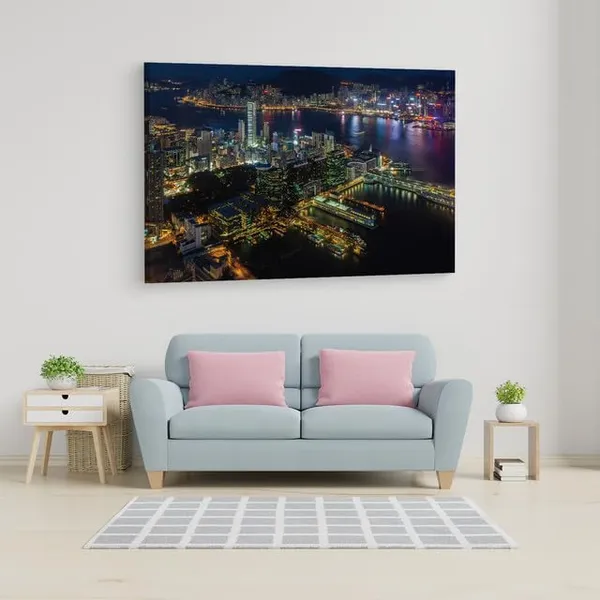 Multicolor_Tsim_Sha_Tsui,_Hong_Kong,_Wooden_Framed_Canvas_Paintings_|_For_Home_Decor_|_Bedroom,_Living_Room,Wall_Decoration_|_Wall_Art_Painting,_Ct0112,_Size_16_X_24_In