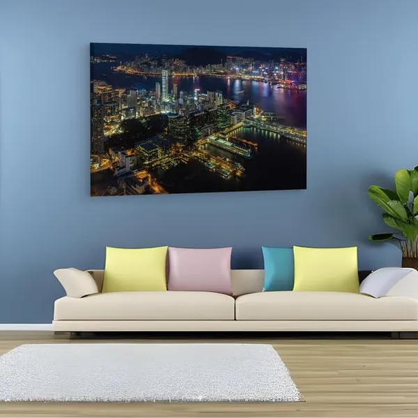 Multicolor_Tsim_Sha_Tsui,_Hong_Kong,_Wooden_Framed_Canvas_Paintings_|_For_Home_Decor_|_Bedroom,_Living_Room,Wall_Decoration_|_Wall_Art_Painting,_Ct0112,_Size_16_X_24_In