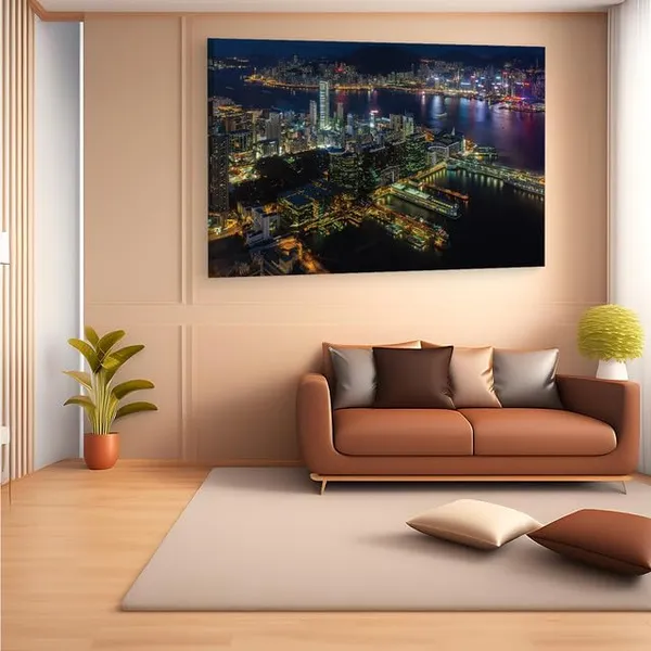 Multicolor_Tsim_Sha_Tsui,_Hong_Kong,_Wooden_Framed_Canvas_Paintings_|_For_Home_Decor_|_Bedroom,_Living_Room,Wall_Decoration_|_Wall_Art_Painting,_Ct0112,_Size_16_X_24_In