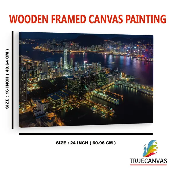 Multicolor_Tsim_Sha_Tsui,_Hong_Kong,_Wooden_Framed_Canvas_Paintings_|_For_Home_Decor_|_Bedroom,_Living_Room,Wall_Decoration_|_Wall_Art_Painting,_Ct0112,_Size_16_X_24_In
