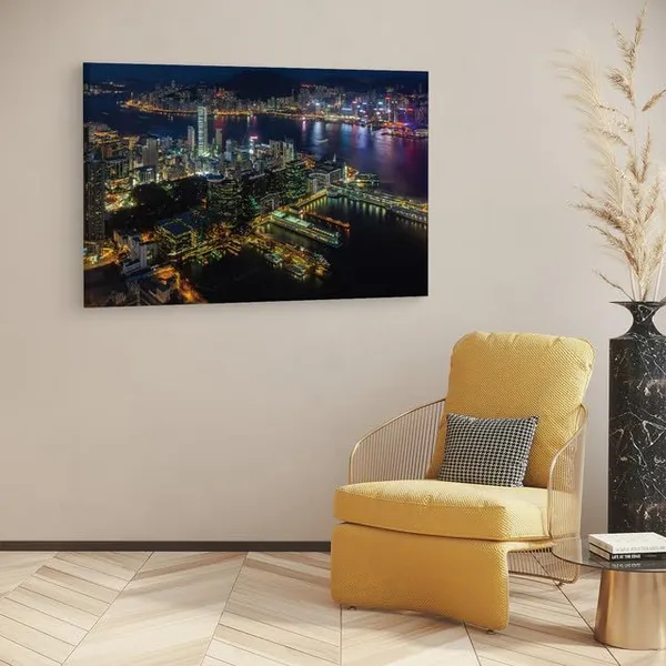 Multicolor_Tsim_Sha_Tsui,_Hong_Kong,_Wooden_Framed_Canvas_Paintings_|_For_Home_Decor_|_Bedroom,_Living_Room,Wall_Decoration_|_Wall_Art_Painting,_Ct0112,_Size_16_X_24_In