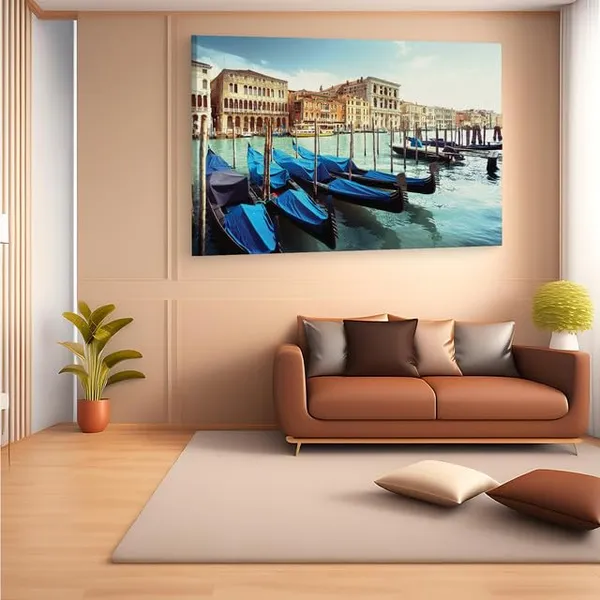 Multicolor_Venice_Gondola,_Wooden_Framed_Canvas_Paintings_|_For_Home_Decor_|_Bedroom,_Living_Room,Wall_Decoration_|_Wall_Art_Painting,_Ct0114,_Size_16_X_24_In