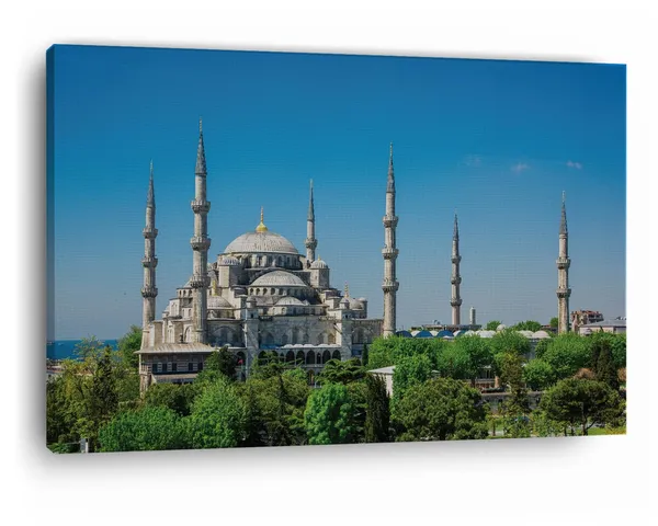 Multicolor_The_Blue_Mosque,_Wooden_Framed_Canvas_Paintings_|_For_Home_Decor_|_Bedroom,_Living_Room,Wall_Decoration_|_Wall_Art_Painting,_Ct0117,_Size_16_X_24_In