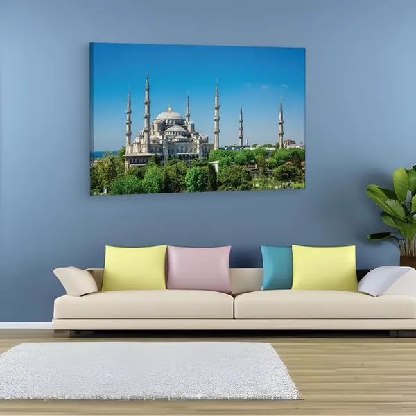 Multicolor_The_Blue_Mosque,_Wooden_Framed_Canvas_Paintings_|_For_Home_Decor_|_Bedroom,_Living_Room,Wall_Decoration_|_Wall_Art_Painting,_Ct0117,_Size_16_X_24_In