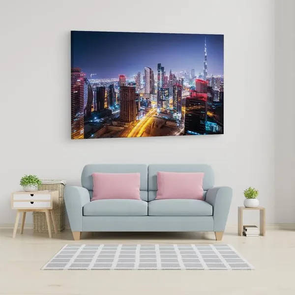 Multicolor_Mainland_Dubai,_Wooden_Framed_Canvas_Paintings_|_For_Home_Decor_|_Bedroom,_Living_Room,Wall_Decoration_|_Wall_Art_Painting,_Ct0121,_Size_16_X_24_In
