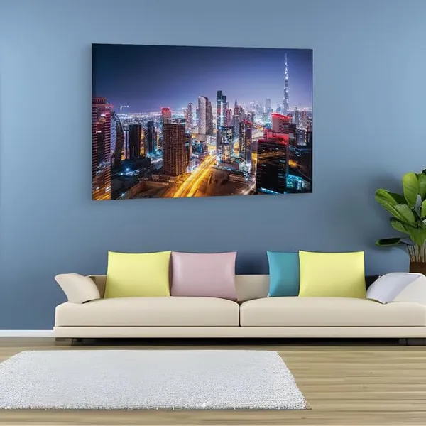Multicolor_Mainland_Dubai,_Wooden_Framed_Canvas_Paintings_|_For_Home_Decor_|_Bedroom,_Living_Room,Wall_Decoration_|_Wall_Art_Painting,_Ct0121,_Size_16_X_24_In