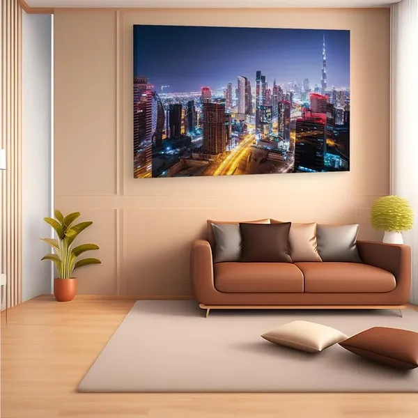 Multicolor_Mainland_Dubai,_Wooden_Framed_Canvas_Paintings_|_For_Home_Decor_|_Bedroom,_Living_Room,Wall_Decoration_|_Wall_Art_Painting,_Ct0121,_Size_16_X_24_In