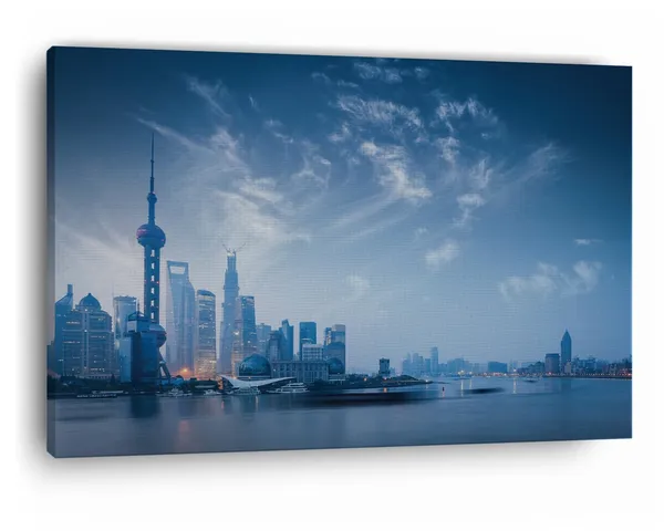Multicolor_Oriental_Pearl_Tv_Tower,_Wooden_Framed_Canvas_Paintings_|_For_Home_Decor_|_Bedroom,_Living_Room,Wall_Decoration_|_Wall_Art_Painting,_Ct0122,_Size_16_X_24_In