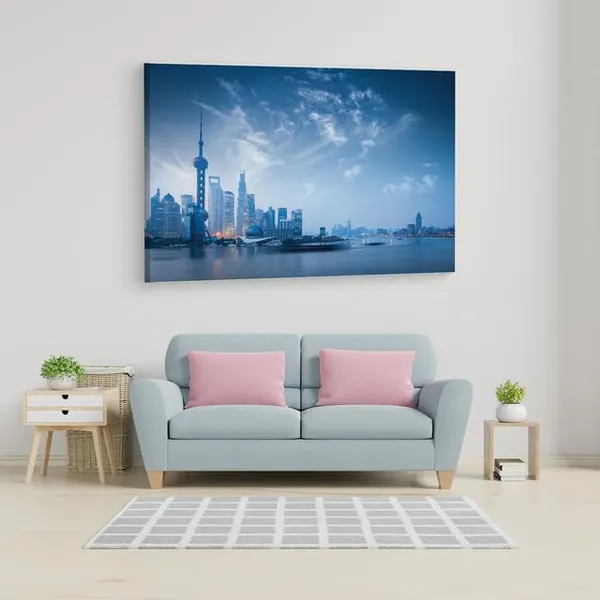 Multicolor_Oriental_Pearl_Tv_Tower,_Wooden_Framed_Canvas_Paintings_|_For_Home_Decor_|_Bedroom,_Living_Room,Wall_Decoration_|_Wall_Art_Painting,_Ct0122,_Size_16_X_24_In