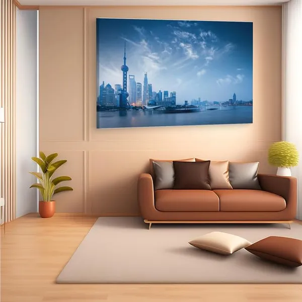 Multicolor_Oriental_Pearl_Tv_Tower,_Wooden_Framed_Canvas_Paintings_|_For_Home_Decor_|_Bedroom,_Living_Room,Wall_Decoration_|_Wall_Art_Painting,_Ct0122,_Size_16_X_24_In