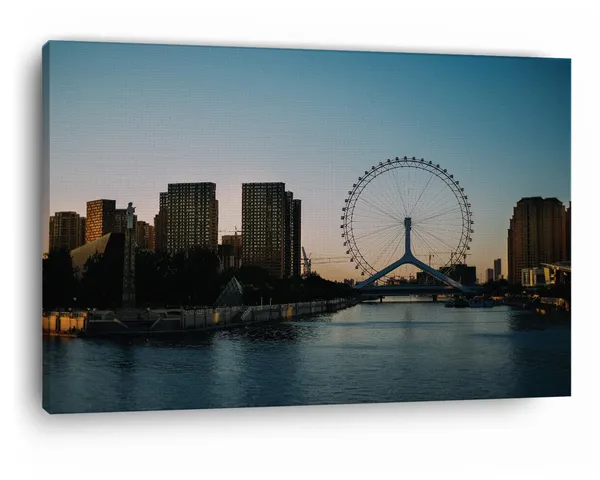 Multicolor_Tianjin_Eye_Ferris_Wheel,_Wooden_Framed_Canvas_Paintings_|_For_Home_Decor_|_Bedroom,_Living_Room,Wall_Decoration_|_Wall_Art_Painting,_Ct0130,_Size_16_X_24_In
