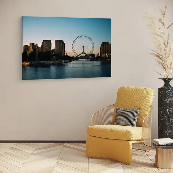 Multicolor_Tianjin_Eye_Ferris_Wheel,_Wooden_Framed_Canvas_Paintings_|_For_Home_Decor_|_Bedroom,_Living_Room,Wall_Decoration_|_Wall_Art_Painting,_Ct0130,_Size_16_X_24_In