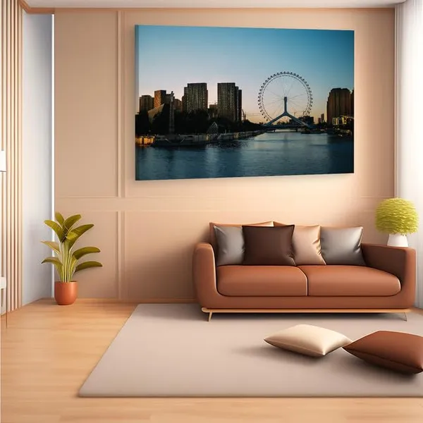 Multicolor_Tianjin_Eye_Ferris_Wheel,_Wooden_Framed_Canvas_Paintings_|_For_Home_Decor_|_Bedroom,_Living_Room,Wall_Decoration_|_Wall_Art_Painting,_Ct0130,_Size_16_X_24_In