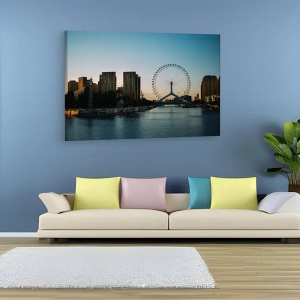 Multicolor_Tianjin_Eye_Ferris_Wheel,_Wooden_Framed_Canvas_Paintings_|_For_Home_Decor_|_Bedroom,_Living_Room,Wall_Decoration_|_Wall_Art_Painting,_Ct0130,_Size_16_X_24_In