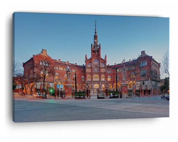 Multicolor_Recinte_Modernista_De_Sant_Pau,_Wooden_Framed_Canvas_Paintings_|_For_Home_Decor_|_Bedroom,_Living_Room,Wall_Decoration_|_Wall_Art_Painting,_Ct0131,_Size_16_X_24_In