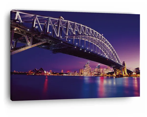 Multicolor_Sydney_Harbour_Bridge,_Wooden_Framed_Canvas_Paintings_|_For_Home_Decor_|_Bedroom,_Living_Room,Wall_Decoration_|_Wall_Art_Painting,_Ct0133,_Size_16_X_24_In
