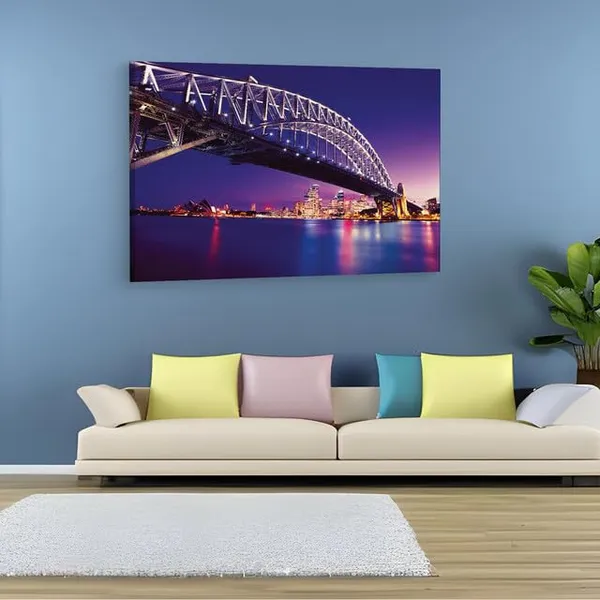 Multicolor_Sydney_Harbour_Bridge,_Wooden_Framed_Canvas_Paintings_|_For_Home_Decor_|_Bedroom,_Living_Room,Wall_Decoration_|_Wall_Art_Painting,_Ct0133,_Size_16_X_24_In