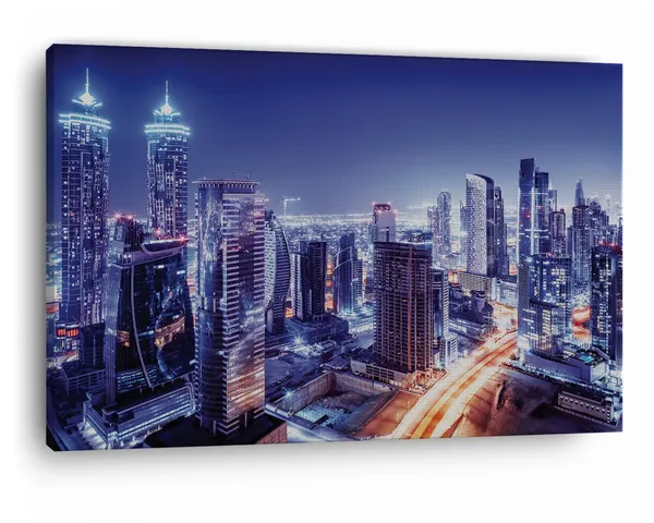 Multicolor_Dubai_Downtown_Night_Scene_Uae,_Wooden_Framed_Canvas_Paintings_|_For_Home_Decor_|_Bedroom,_Living_Room,Wall_Decoration_|_Wall_Art_Painting,_Ct0136,_Size_16_X_24_In