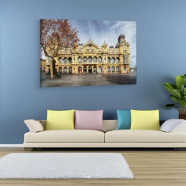 Multicolor_Junta_D'Obres_Del_Port,_Wooden_Framed_Canvas_Paintings_|_For_Home_Decor_|_Bedroom,_Living_Room,Wall_Decoration_|_Wall_Art_Painting,_Ct0137,_Size_16_X_24_In