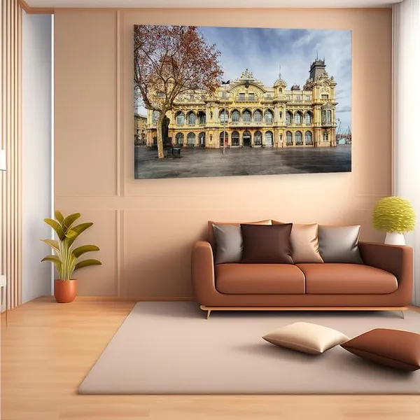 Multicolor_Junta_D'Obres_Del_Port,_Wooden_Framed_Canvas_Paintings_|_For_Home_Decor_|_Bedroom,_Living_Room,Wall_Decoration_|_Wall_Art_Painting,_Ct0137,_Size_16_X_24_In