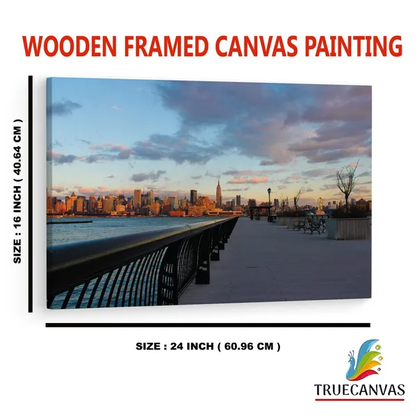 Multicolor_New_Jersey_Waterfront,_Wooden_Framed_Canvas_Paintings_|_For_Home_Decor_|_Bedroom,_Living_Room,Wall_Decoration_|_Wall_Art_Painting,_Ct0138,_Size_16_X_24_In