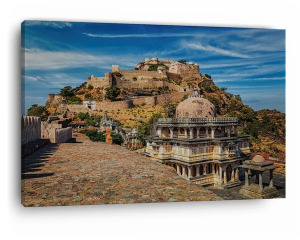 Multicolor_Kumbhalgarh_|_Fort,_Wooden_Framed_Canvas_Paintings_|_For_Home_Decor_|_Bedroom,_Living_Room,Wall_Decoration_|_Wall_Art_Painting,_Ct0141,_Size_16_X_24_In
