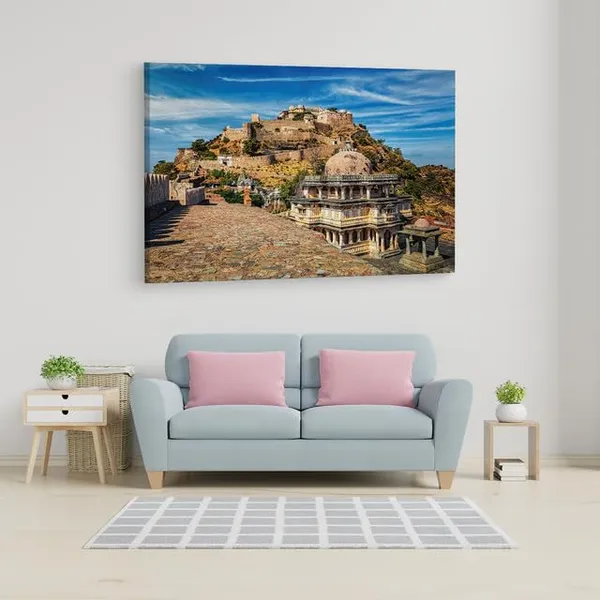 Multicolor_Kumbhalgarh_|_Fort,_Wooden_Framed_Canvas_Paintings_|_For_Home_Decor_|_Bedroom,_Living_Room,Wall_Decoration_|_Wall_Art_Painting,_Ct0141,_Size_16_X_24_In