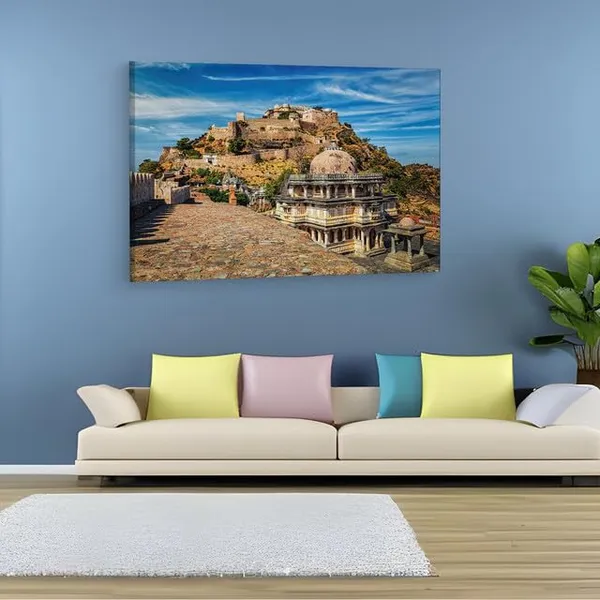 Multicolor_Kumbhalgarh_|_Fort,_Wooden_Framed_Canvas_Paintings_|_For_Home_Decor_|_Bedroom,_Living_Room,Wall_Decoration_|_Wall_Art_Painting,_Ct0141,_Size_16_X_24_In