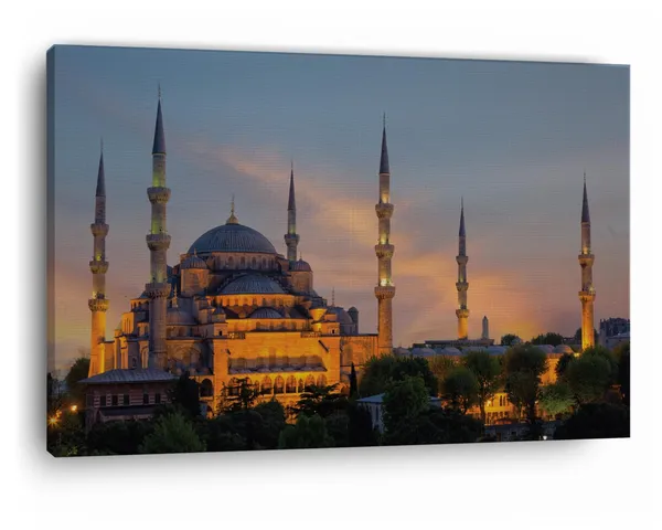 Multicolor_The_Blue_Mosque,_Wooden_Framed_Canvas_Paintings_|_For_Home_Decor_|_Bedroom,_Living_Room,Wall_Decoration_|_Wall_Art_Painting,_Ct0144,_Size_16_X_24_In