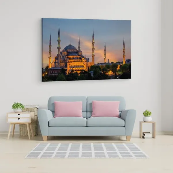 Multicolor_The_Blue_Mosque,_Wooden_Framed_Canvas_Paintings_|_For_Home_Decor_|_Bedroom,_Living_Room,Wall_Decoration_|_Wall_Art_Painting,_Ct0144,_Size_16_X_24_In