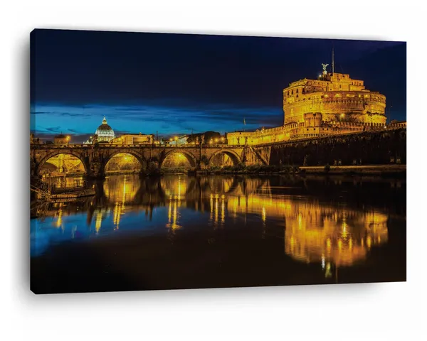 Multicolor_St._Angelo_Bridge,_Wooden_Framed_Canvas_Paintings_|_For_Home_Decor_|_Bedroom,_Living_Room,Wall_Decoration_|_Wall_Art_Painting,_Ct0145,_Size_16_X_24_In