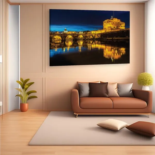 Multicolor_St._Angelo_Bridge,_Wooden_Framed_Canvas_Paintings_|_For_Home_Decor_|_Bedroom,_Living_Room,Wall_Decoration_|_Wall_Art_Painting,_Ct0145,_Size_16_X_24_In
