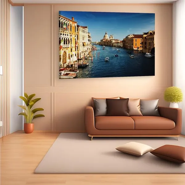 Multicolor_Grand_Canal,_Wooden_Framed_Canvas_Paintings_|_For_Home_Decor_|_Bedroom,_Living_Room,Wall_Decoration_|_Wall_Art_Painting,_Ct0146,_Size_16_X_24_In