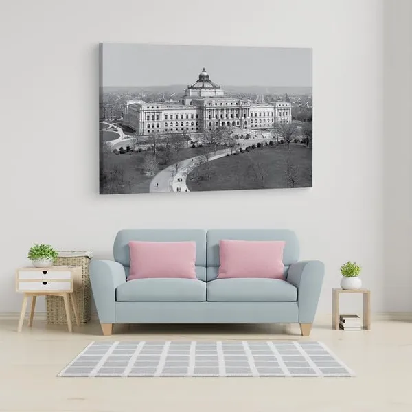 Multicolor_Library_Of_Congress,_Wooden_Framed_Canvas_Paintings_|_For_Home_Decor_|_Bedroom,_Living_Room,Wall_Decoration_|_Wall_Art_Painting,_Ct0147,_Size_16_X_24_In