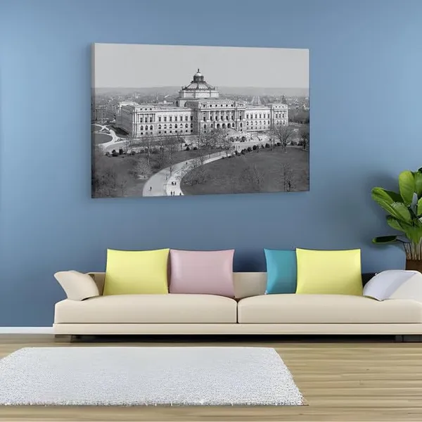 Multicolor_Library_Of_Congress,_Wooden_Framed_Canvas_Paintings_|_For_Home_Decor_|_Bedroom,_Living_Room,Wall_Decoration_|_Wall_Art_Painting,_Ct0147,_Size_16_X_24_In
