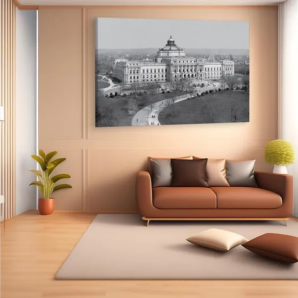 Multicolor_Library_Of_Congress,_Wooden_Framed_Canvas_Paintings_|_For_Home_Decor_|_Bedroom,_Living_Room,Wall_Decoration_|_Wall_Art_Painting,_Ct0147,_Size_16_X_24_In
