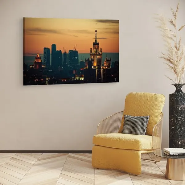 Multicolor_Moscow_Sunset,_Wooden_Framed_Canvas_Paintings_|_For_Home_Decor_|_Bedroom,_Living_Room,Wall_Decoration_|_Wall_Art_Painting,_Ct0150,_Size_16_X_24_In