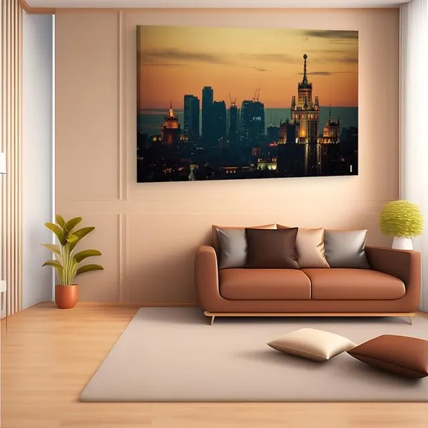 Multicolor_Moscow_Sunset,_Wooden_Framed_Canvas_Paintings_|_For_Home_Decor_|_Bedroom,_Living_Room,Wall_Decoration_|_Wall_Art_Painting,_Ct0150,_Size_16_X_24_In