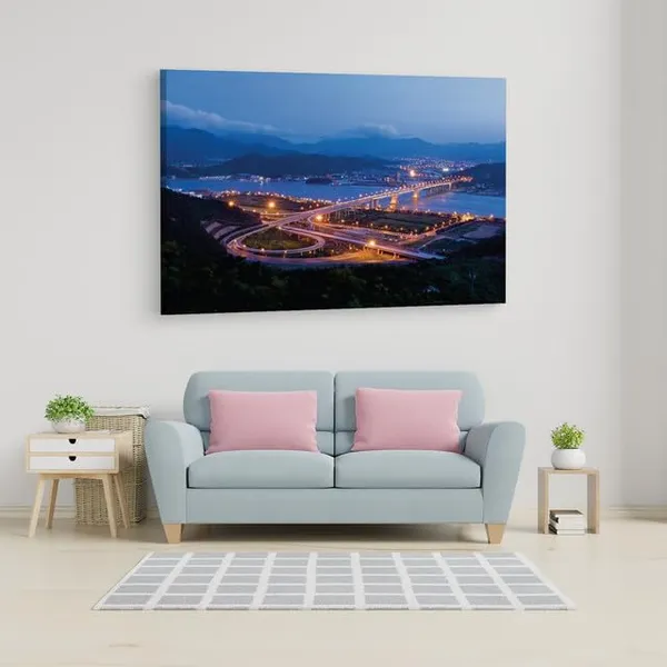 Multicolor_Hong_Kong_Highways,_Wooden_Framed_Canvas_Paintings_|_For_Home_Decor_|_Bedroom,_Living_Room,Wall_Decoration_|_Wall_Art_Painting,_Ct0151,_Size_16_X_24_In