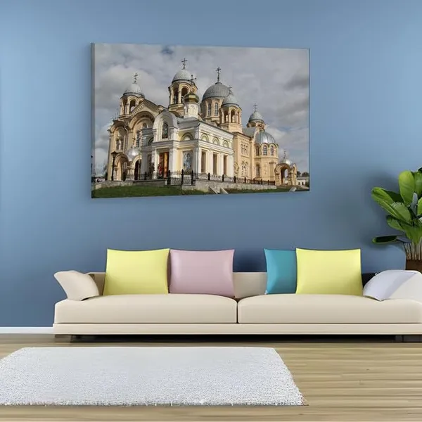 Multicolor_Krestovozdvizhenskiy_Sobor,_Wooden_Framed_Canvas_Paintings_|_For_Home_Decor_|_Bedroom,_Living_Room,Wall_Decoration_|_Wall_Art_Painting,_Ct0152,_Size_16_X_24_In