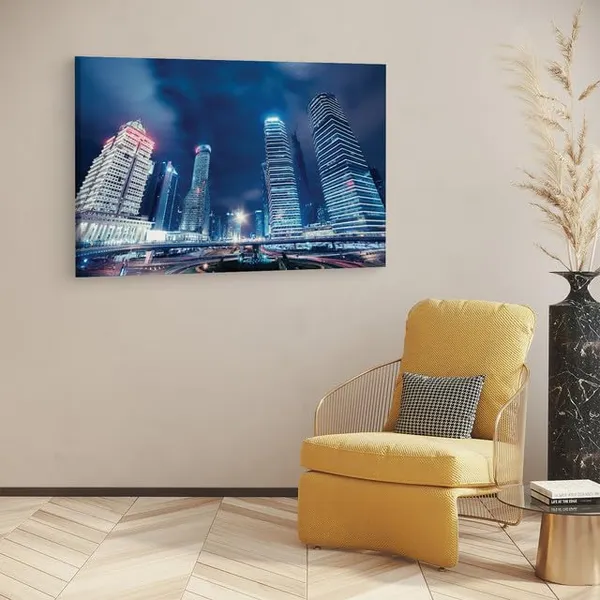 Multicolor_Shanghai_Street,_Wooden_Framed_Canvas_Paintings_|_For_Home_Decor_|_Bedroom,_Living_Room,Wall_Decoration_|_Wall_Art_Painting,_Ct0157,_Size_16_X_24_In