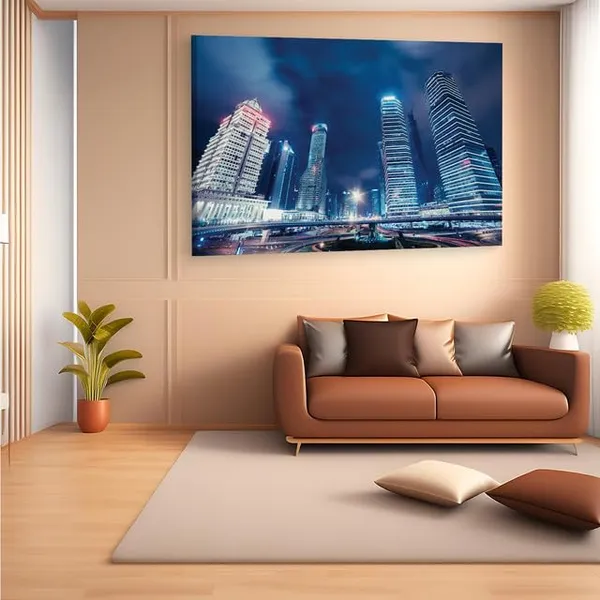 Multicolor_Shanghai_Street,_Wooden_Framed_Canvas_Paintings_|_For_Home_Decor_|_Bedroom,_Living_Room,Wall_Decoration_|_Wall_Art_Painting,_Ct0157,_Size_16_X_24_In