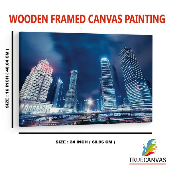 Multicolor_Shanghai_Street,_Wooden_Framed_Canvas_Paintings_|_For_Home_Decor_|_Bedroom,_Living_Room,Wall_Decoration_|_Wall_Art_Painting,_Ct0157,_Size_16_X_24_In