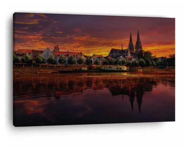 Multicolor_??Ntapad_Falfestm?Ny_Urban,_Wooden_Framed_Canvas_Paintings_|_For_Home_Decor_|_Bedroom,_Living_Room,Wall_Decoration_|_Wall_Art_Painting,_Ct0160,_Size_16_X_24_In